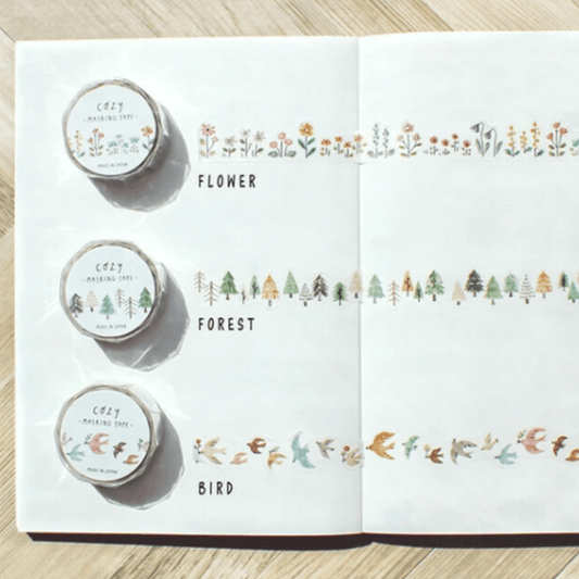 Masking Tape Découpé Japonais Mind Wave | Forêt - Mind Wave - millenotes