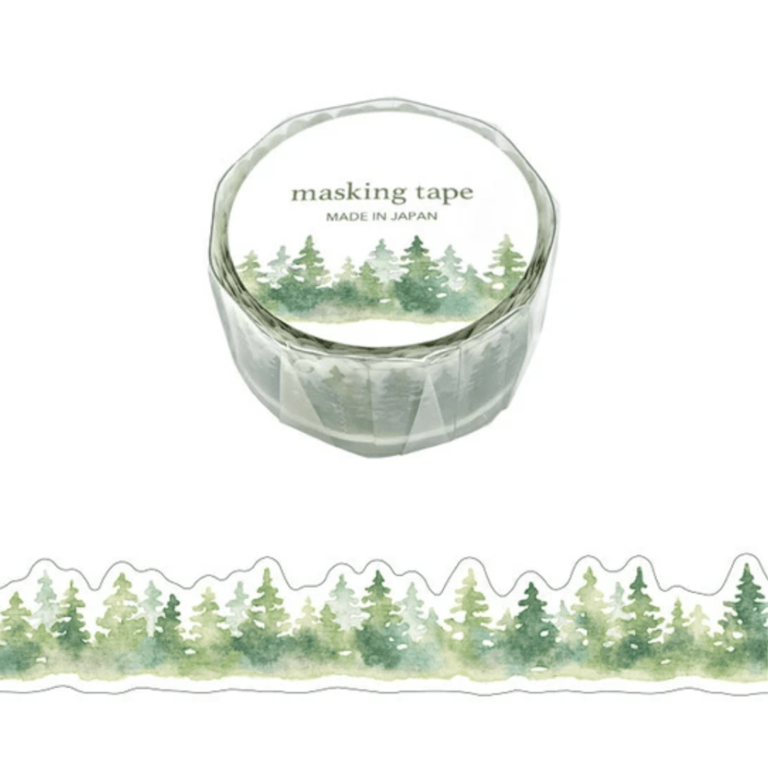 Masking Tape Découpé Japonais Mind Wave | Forêt - Mind Wave - millenotes