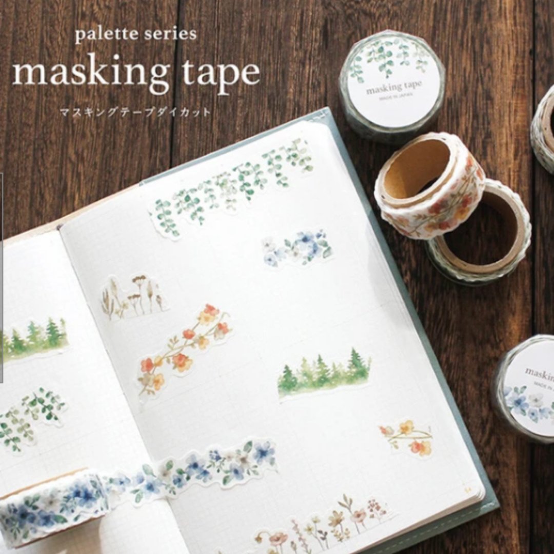 Masking Tape Japonais Mind Wave | Brown flowers - Mind Wave - millenotes