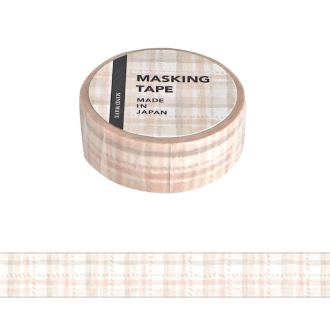 Masking Tape Japonais Mind Wave | Carreaux Beige - Mind Wave - millenotes