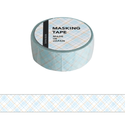 Masking Tape Japonais Mind Wave | Carreaux Bleu Clair - Mind Wave - millenotes