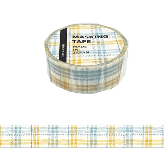Masking Tape Japonais Mind Wave | Carreaux Bleu et Jaune - Mind Wave - millenotes