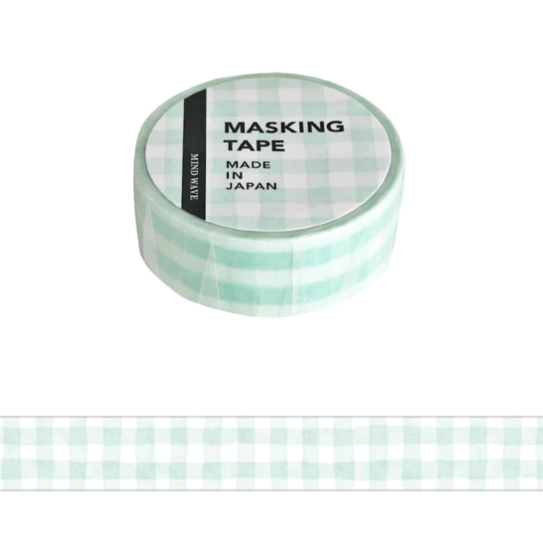 Masking Tape Japonais Mind Wave | Carreaux Menthe - Mind Wave - millenotes
