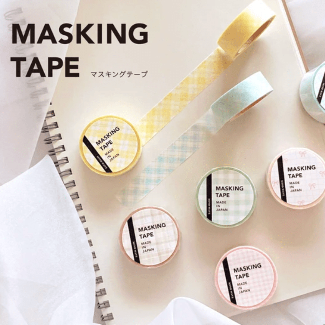 Masking Tape Japonais Mind Wave | Carreaux Menthe - Mind Wave - millenotes