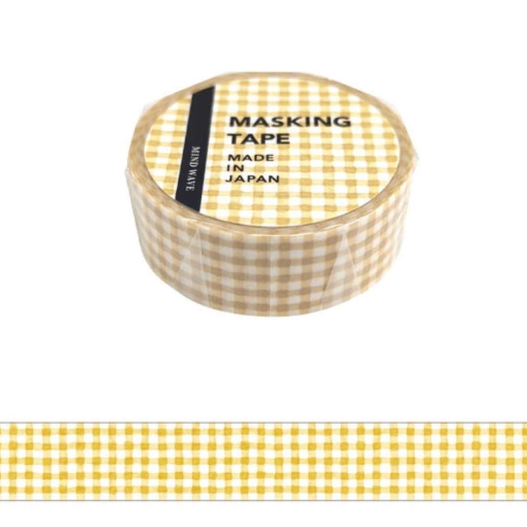 Masking Tape Japonais Mind Wave | Carreaux Moutarde - Mind Wave - millenotes