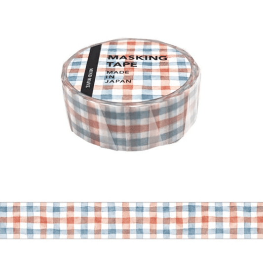 Masking Tape Japonais Mind Wave | Carreaux Rouge et Bleu Marine - Mind Wave - millenotes