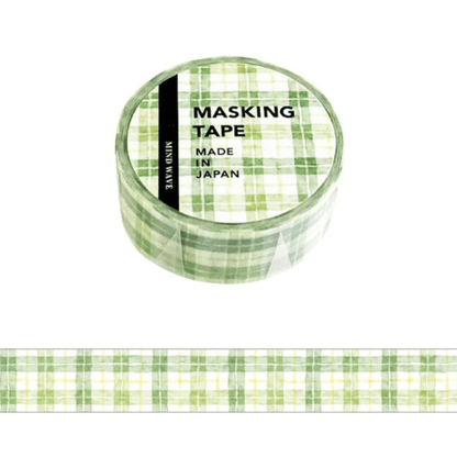 Masking Tape Japonais Mind Wave | Carreaux Verts - Mind Wave - millenotes