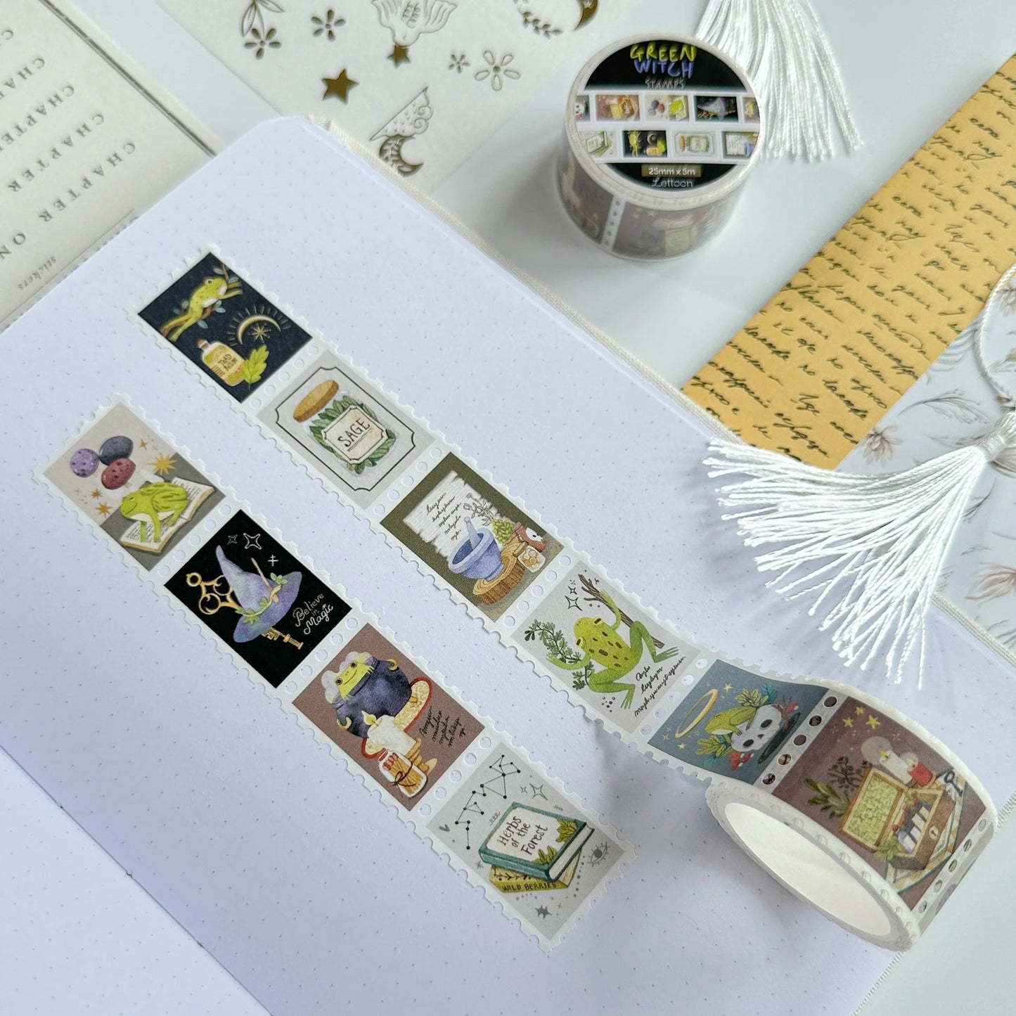 Masking tape | LETTOON | Green witch stamps - LETTOON - millenotes
