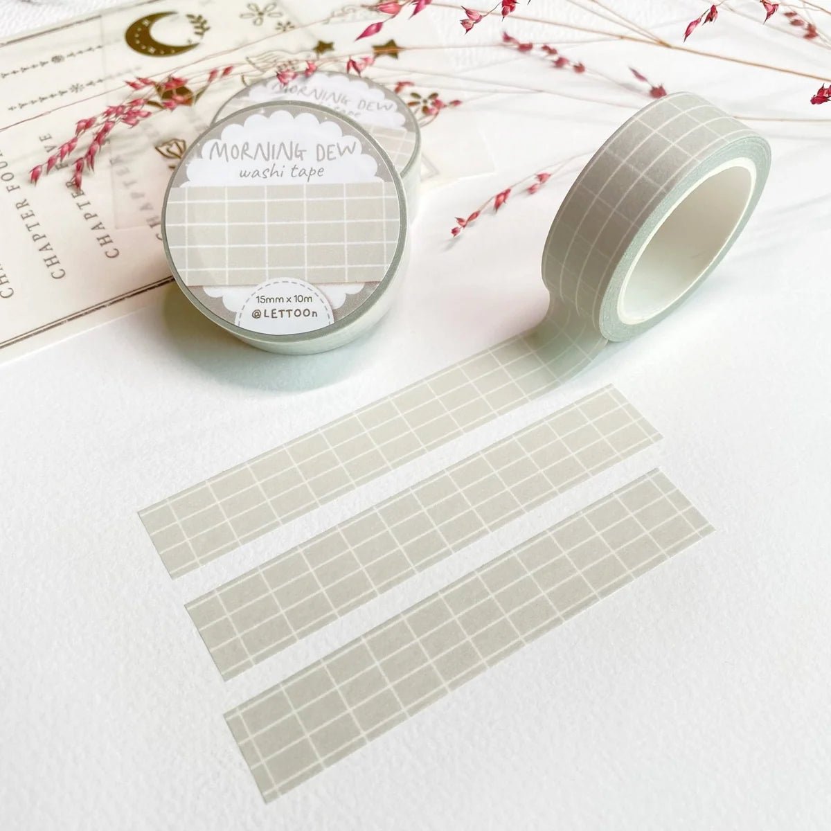 Masking tape | LETTOON | Grid Morning Dew - Lettoon - millenotes