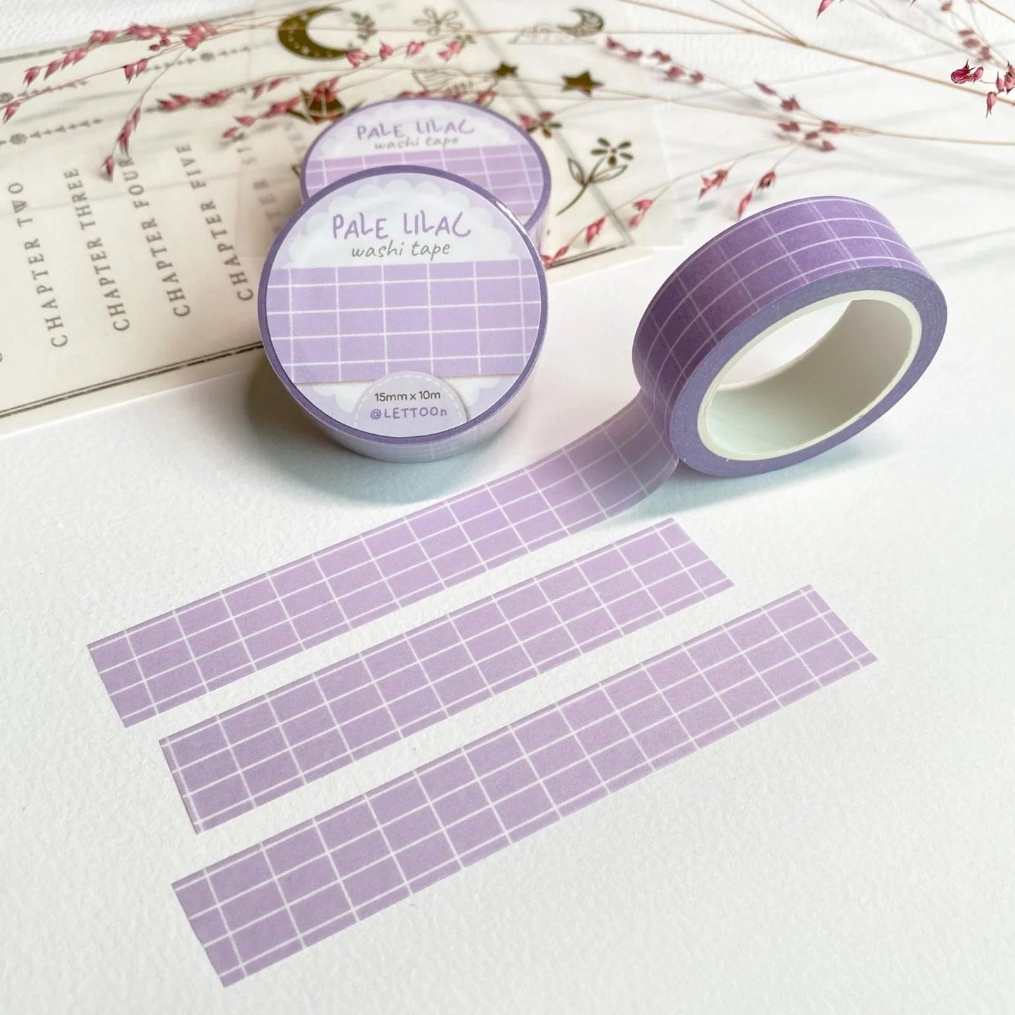 Masking tape | LETTOON | Pale Lilac Grid - LETTOON - millenotes