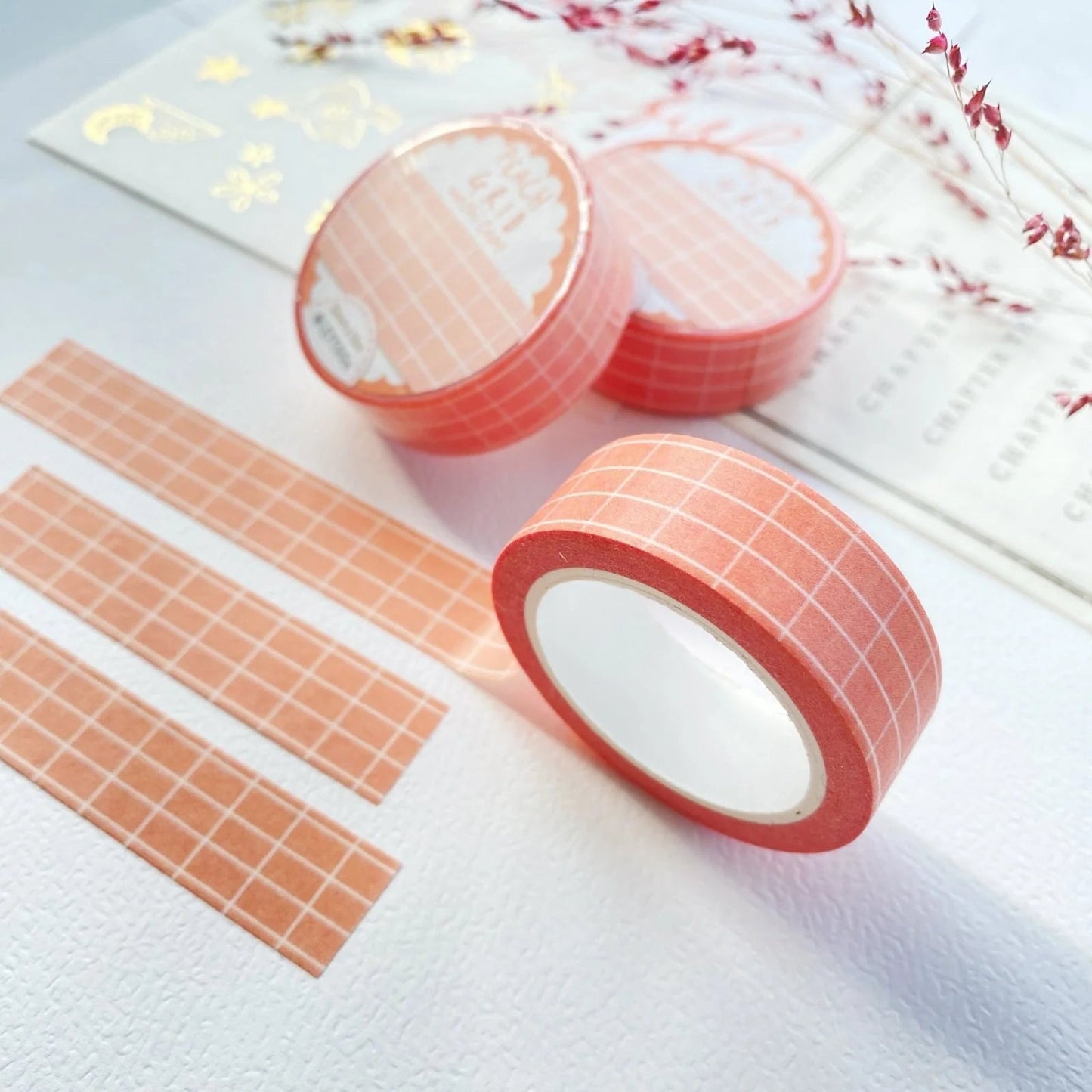 Masking tape | LETTOON | Peach Grid - LETTOON - millenotes