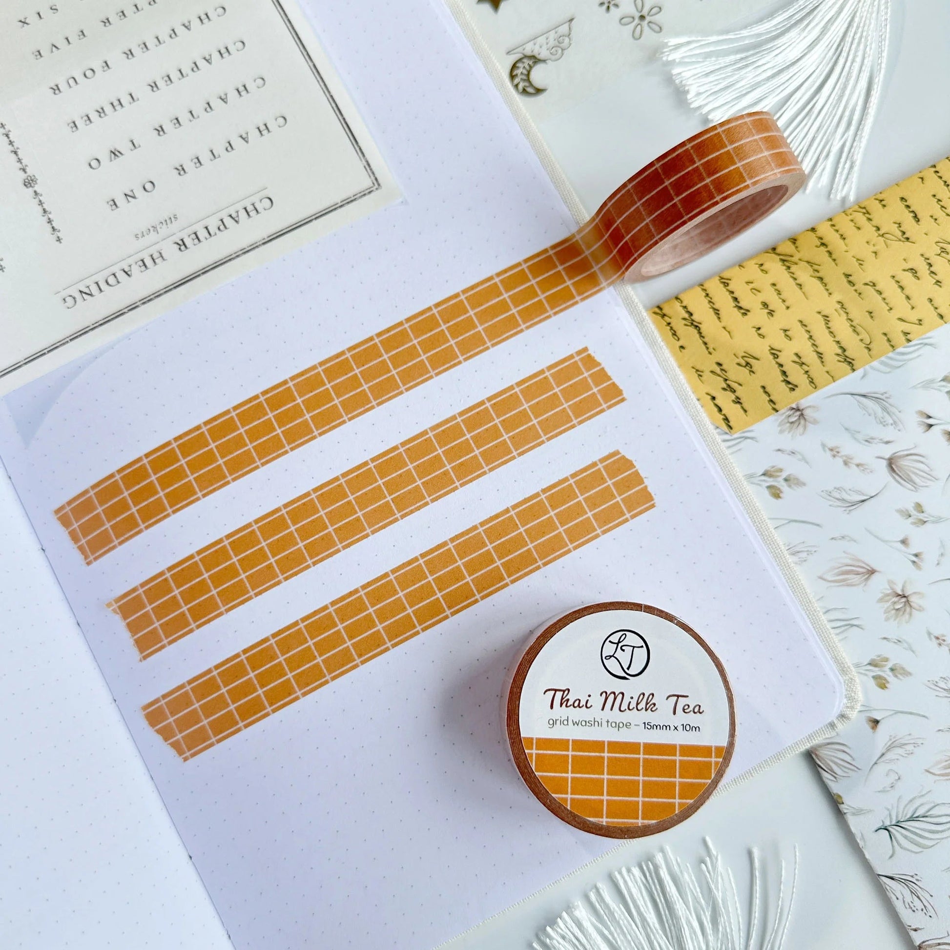 Masking tape | LETTOON | Thai Milk Tea Grid - LETTOON - millenotes