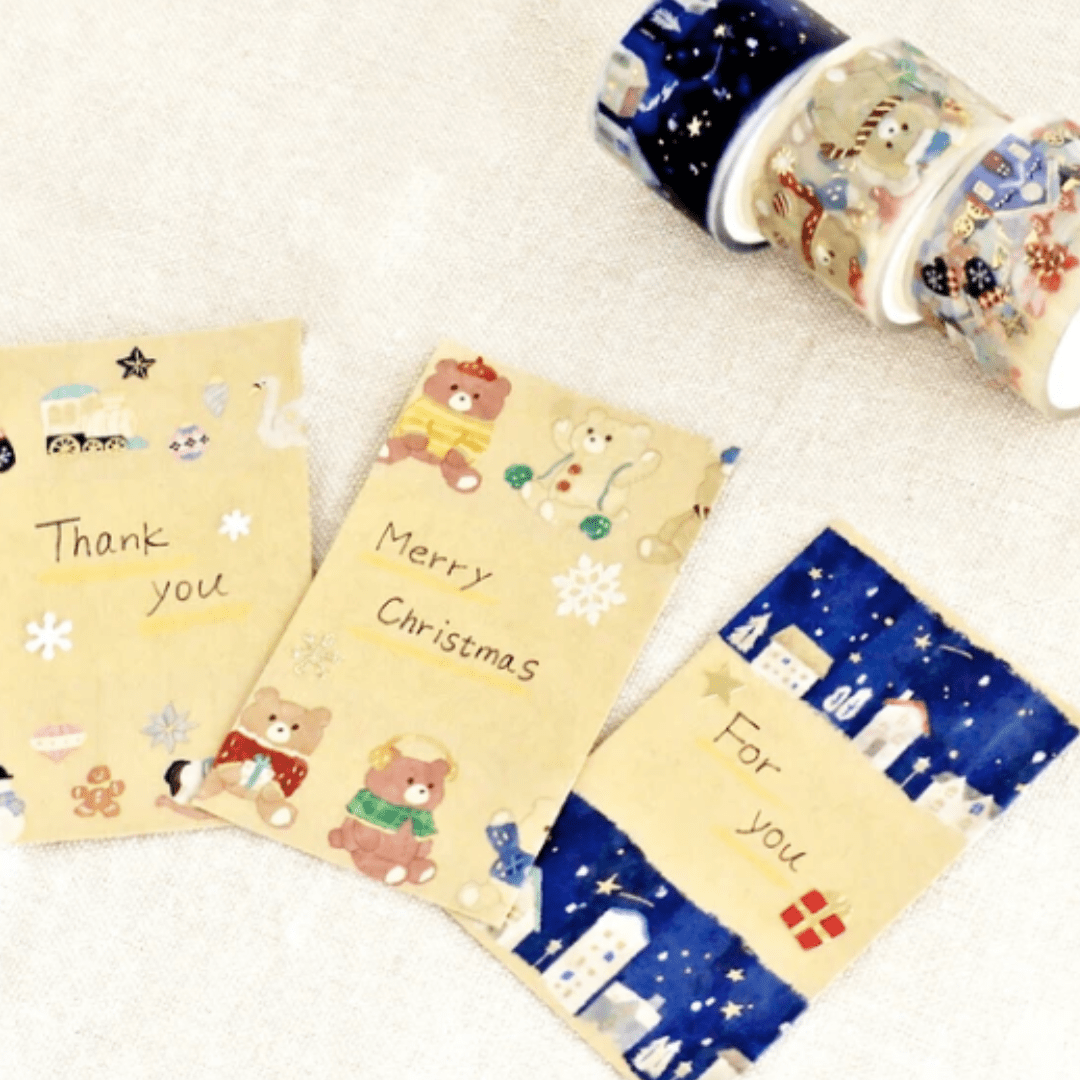 Masking Tape PET Japonais Mind Wave | Bonshommes de Neige - Mind Wave - millenotes