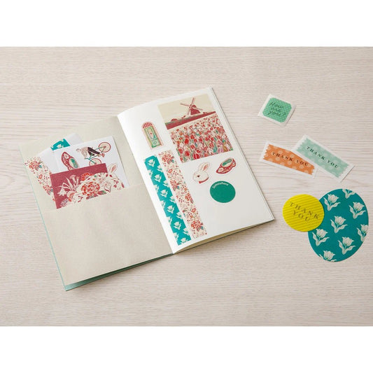 MIDORI | Carnet à stickers avec poche - Midori - Mint - millenotes