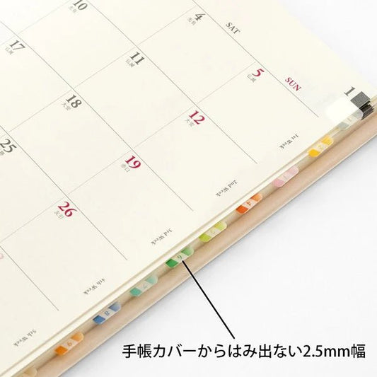 MIDORI | Onglets adhésifs numérotés Chiratto | Numéros colorés - Midori - millenotes