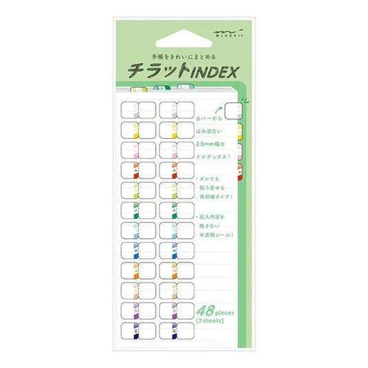 MIDORI | Onglets adhésifs numérotés Chiratto | Numéros colorés - Midori - millenotes
