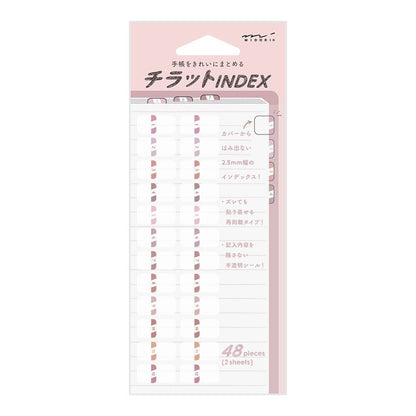 MIDORI | Onglets adhésifs numérotés Chiratto | Rose - Midori - millenotes