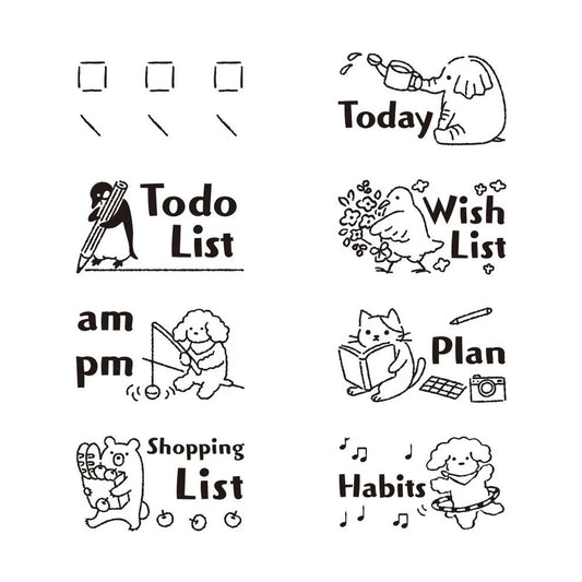 MIDORI | Tampon pré-encré rotatif | Lists - Midori - millenotes