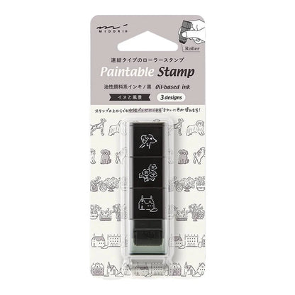 MIDORI | Tampon roller pré-encré | Chiens & Paysages - Midori - millenotes