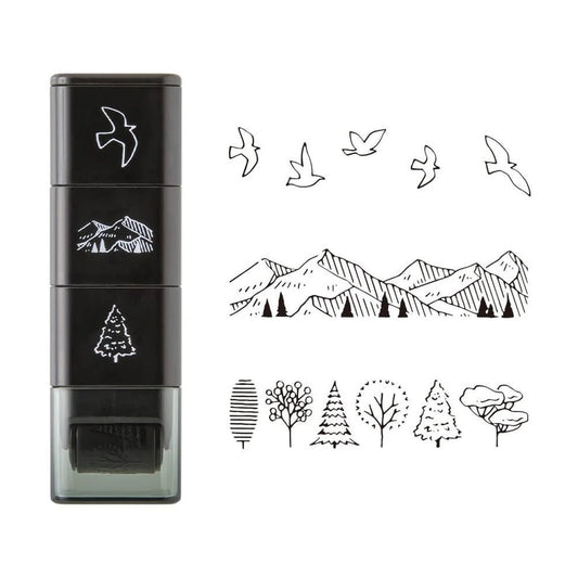 MIDORI | Tampon roller pré-encré | Montagnes - Midori - millenotes