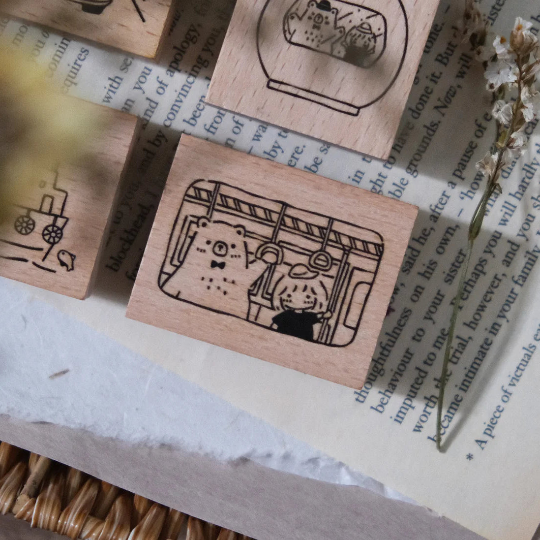 millenotes-eileen-tai-stamps-bear-and-girl-travel-together-train-ride