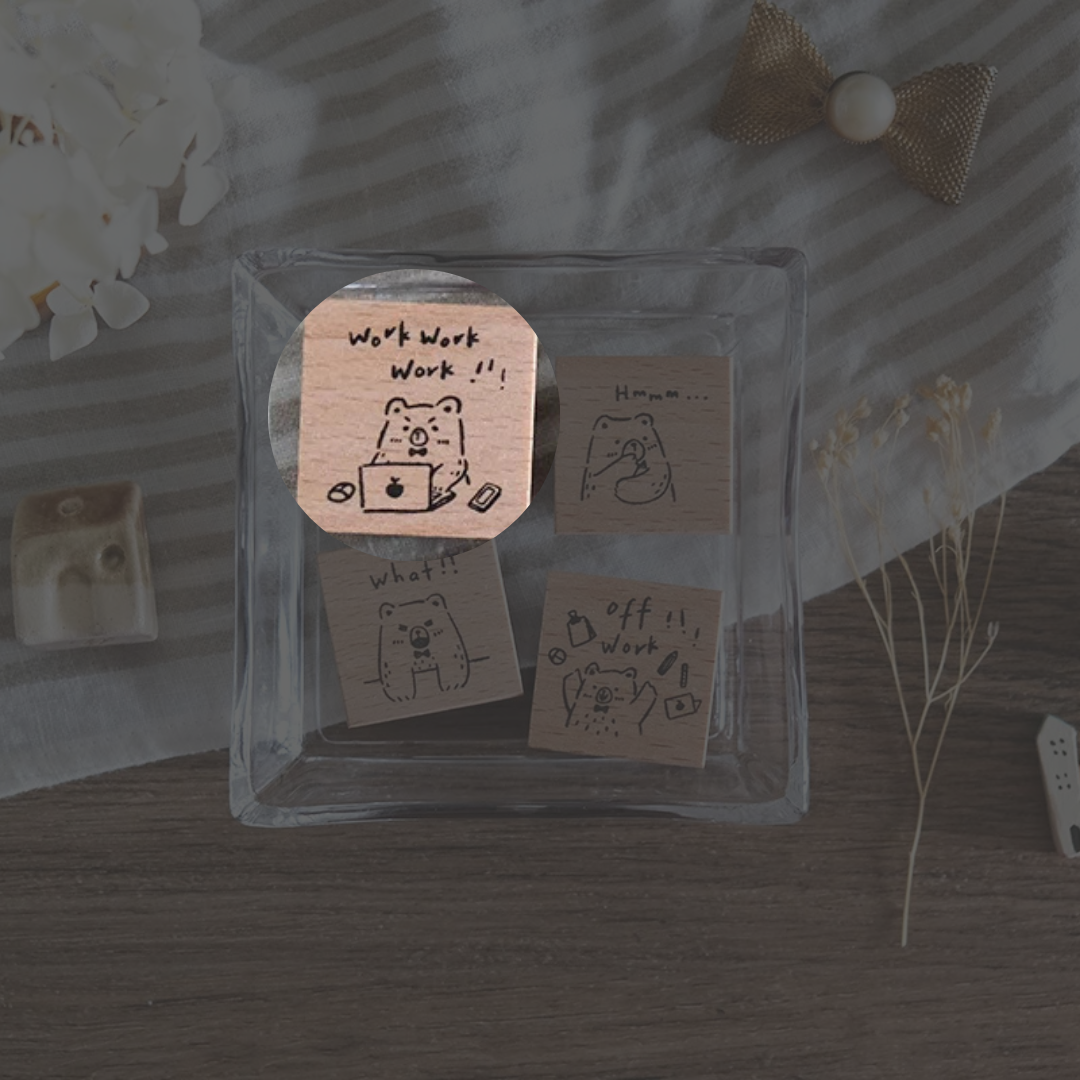 millenotes-eileen-tai-stamps-beary-ordinary-days-set-1A-work-work-work