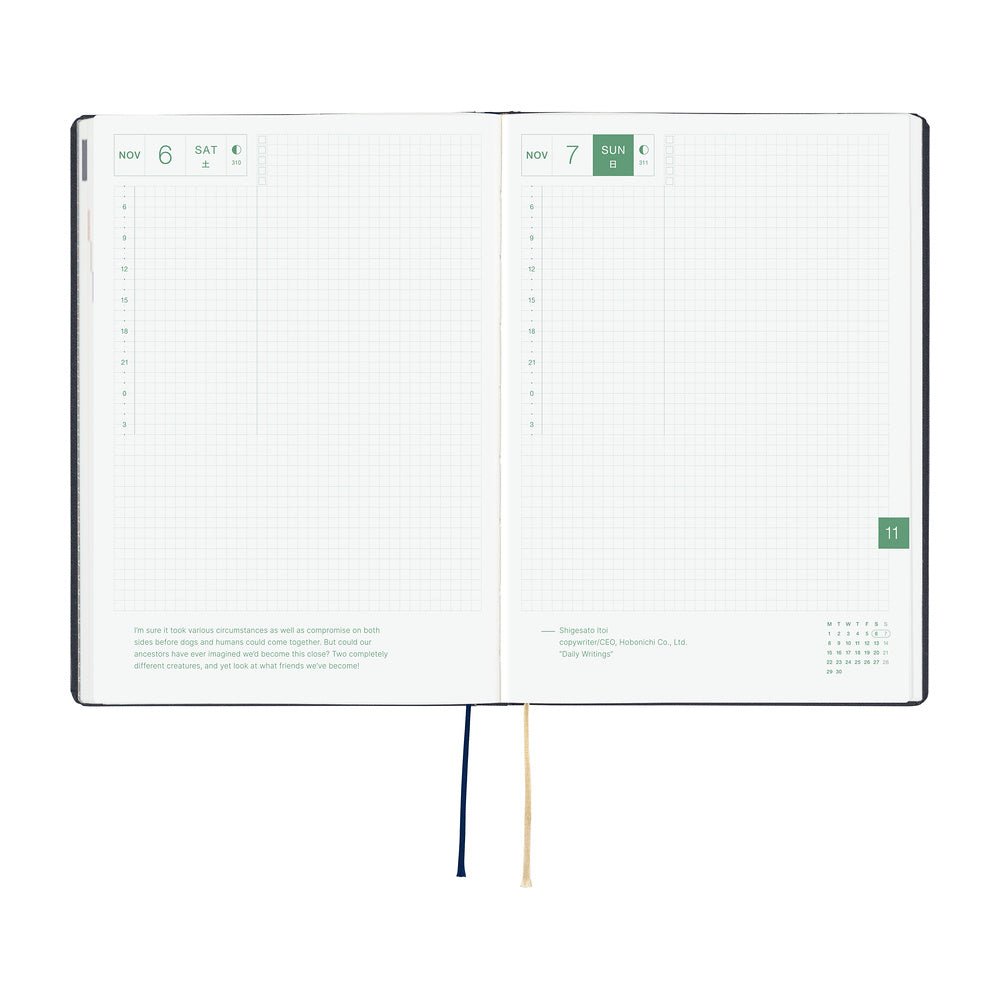 Agenda Hobonichi 2027 HON A5 | Slash (Navy)