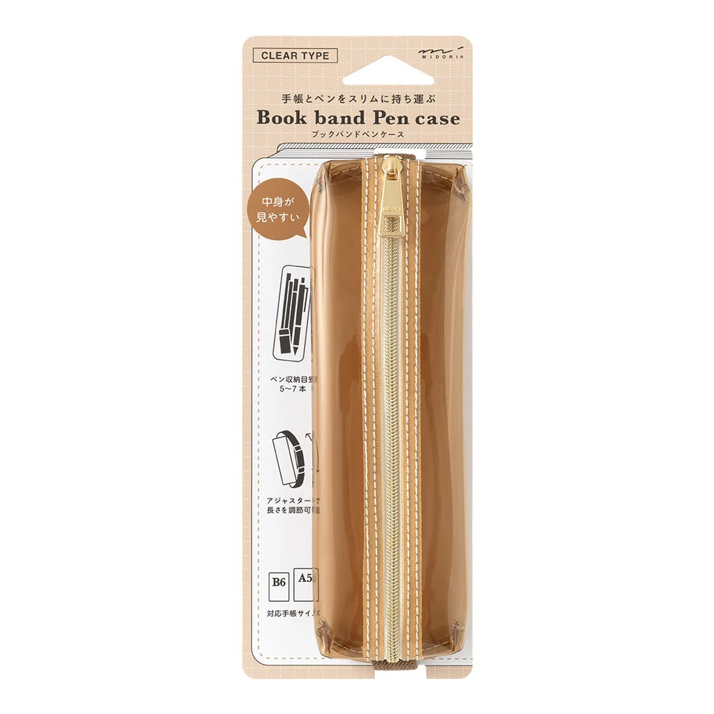Pen Case | MIDORI | Transparent Case with Adjustable Elastic Band