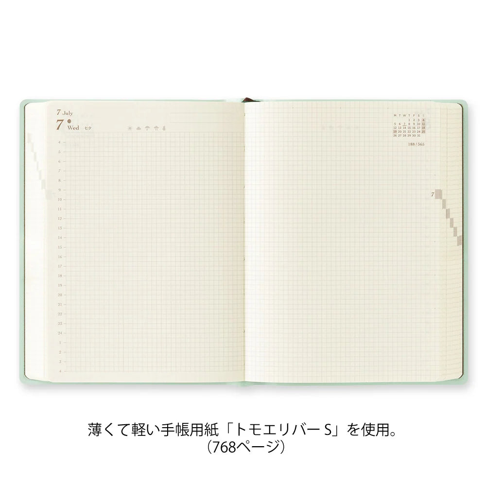 Planner 2027 MIDORI Hibino Diary A6 | Niebiesko-zielony