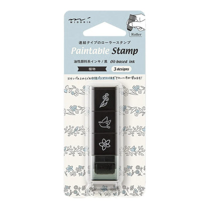 MIDORI | Tampon roller pré-encré | Plantes