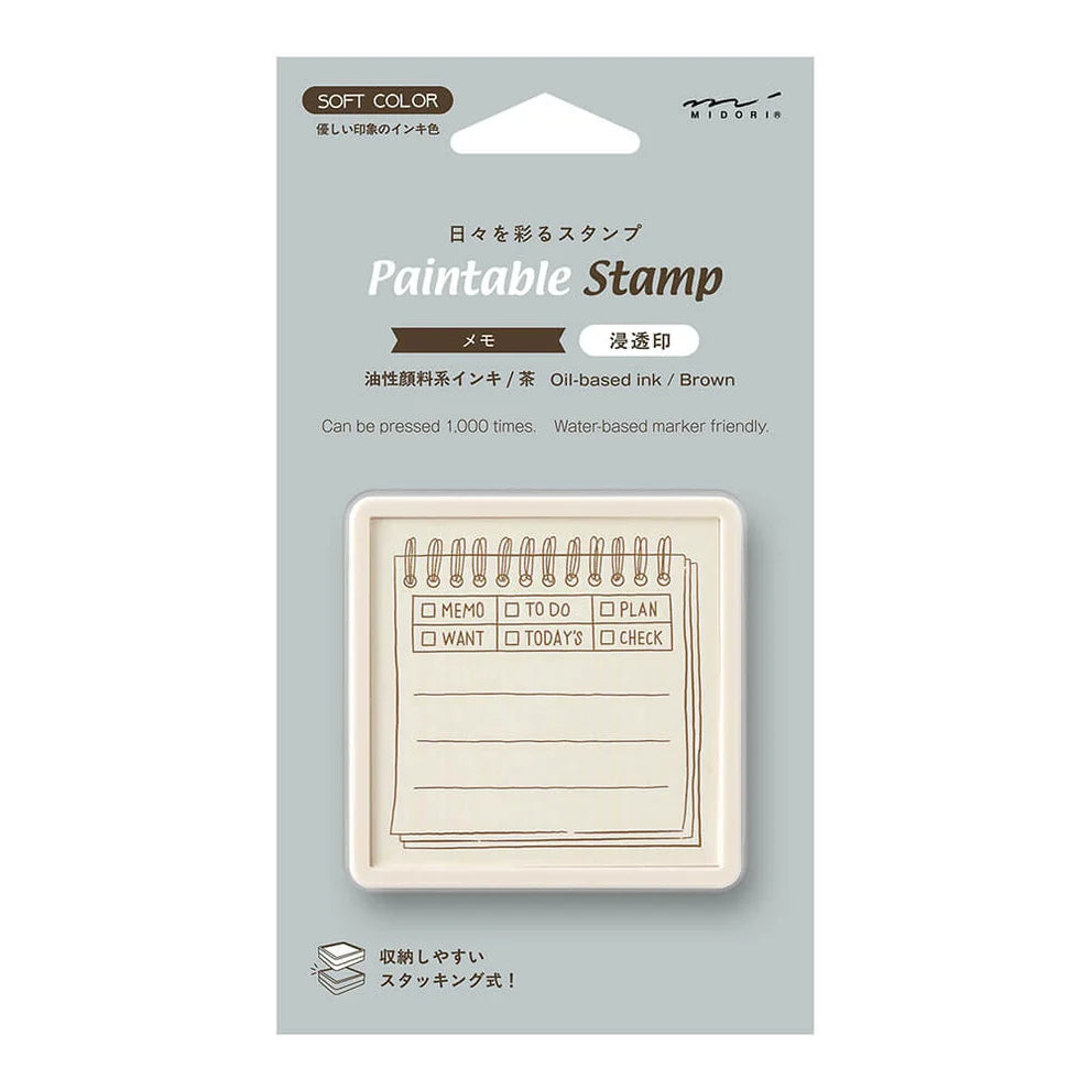MIDORI | Tampon pré-encré | Soft Colors | Memo