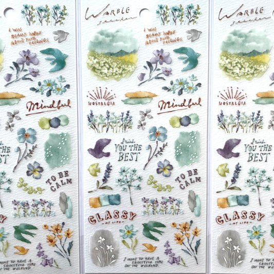 Mind Wave, une marque de papeterie japonaise, vous propose cette jolie planche de stickers décoratifs, parfaits pour votre bullet journal, votre agenda et tous vos projets créatifs !
