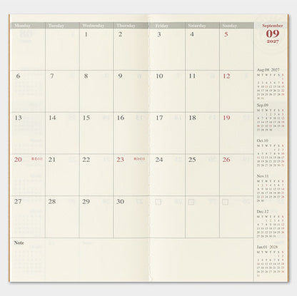 millenotes-traveler-s-company-notebook-diary-2027-monthly-regular-6