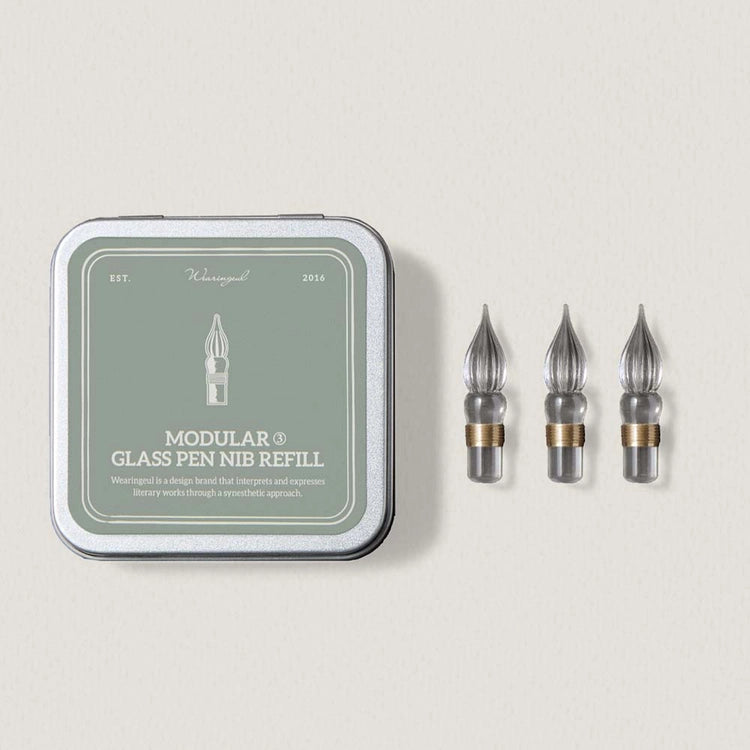 Zestaw 3 szklanych stalówek | Wearingeul | Modular Glass Pen