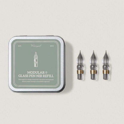 Zestaw 3 szklanych stalówek | Wearingeul | Modular Glass Pen