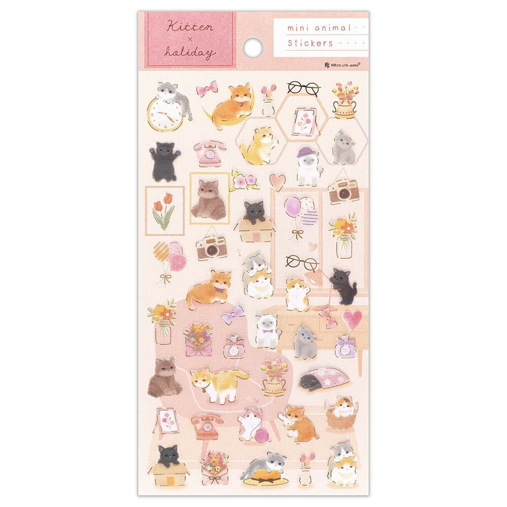 Mini stickers | Mattari Animals | Adorable Chaton - NB Co Ltd - millenotes