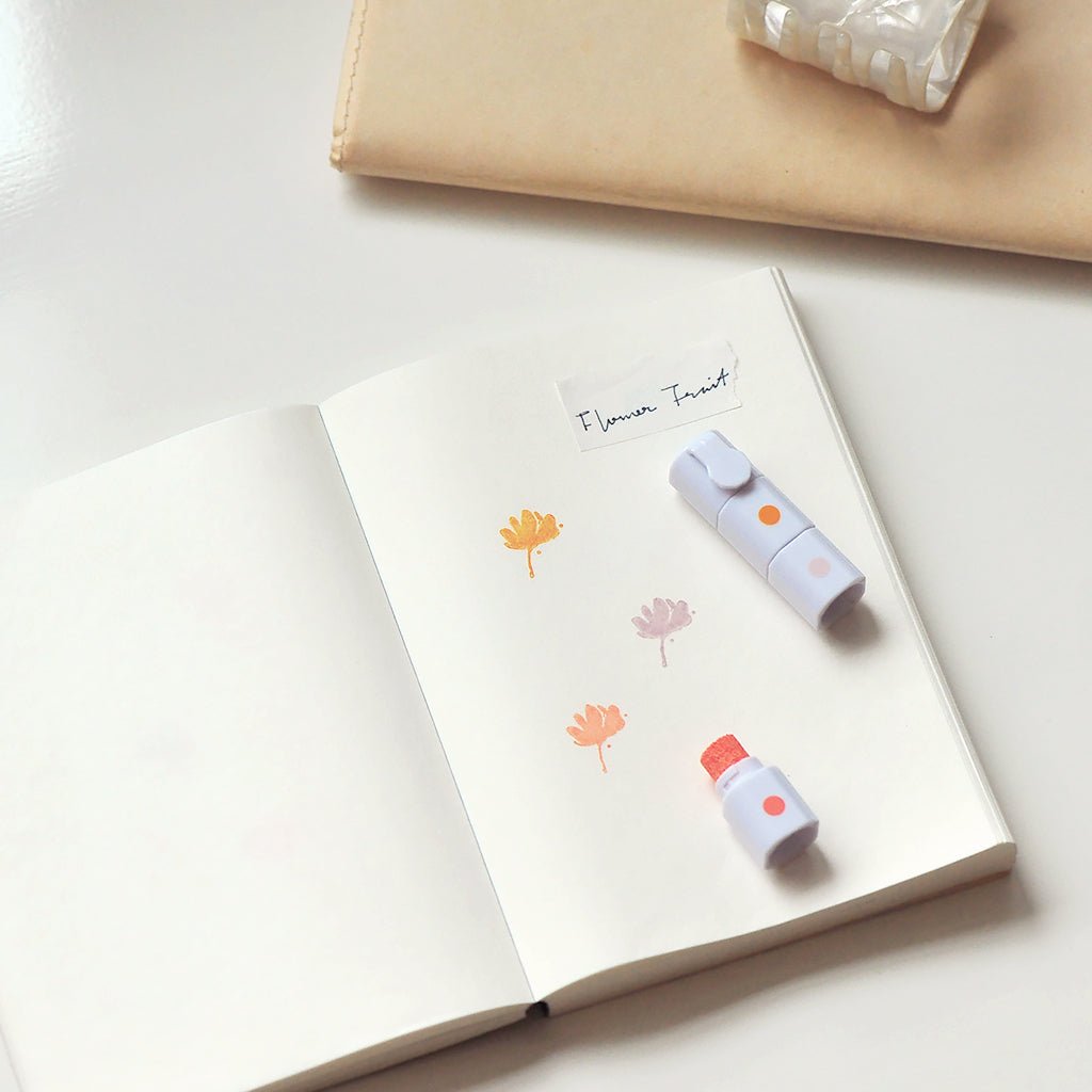 MU Lifestyle Inky Pen | Encreur Compact à Trois Couleurs pour Tampons - MU Lifestyle - 01. Orange Peach Pink - millenotes