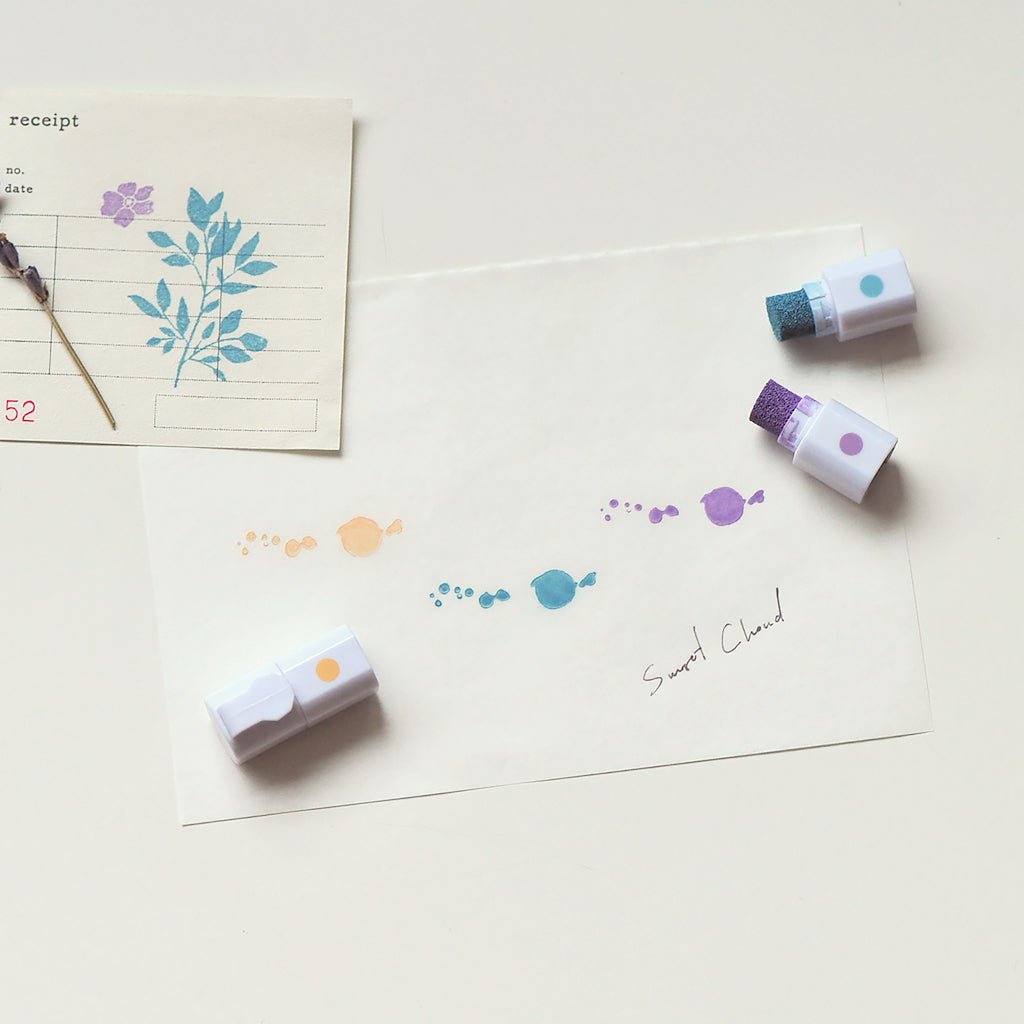 MU Lifestyle Inky Pen | Encreur Compact à Trois Couleurs pour Tampons - MU Lifestyle - 02. Yellow Gray Blue Purple - millenotes