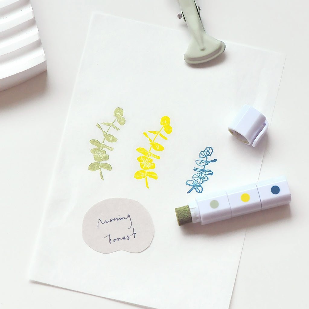 MU Lifestyle Inky Pen | Encreur Compact à Trois Couleurs pour Tampons - MU Lifestyle - 03. Green Yellow Teal - millenotes