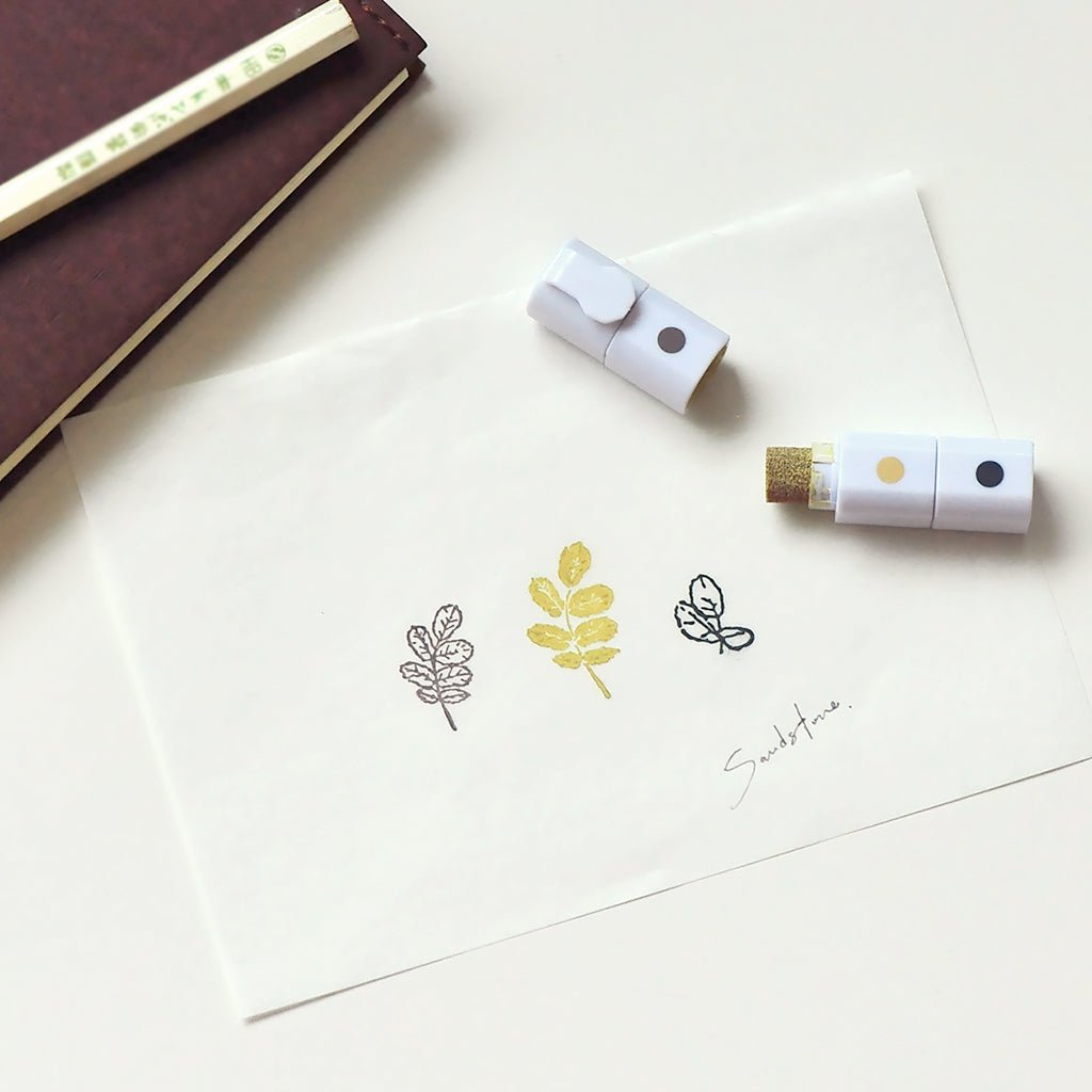 MU Lifestyle Inky Pen | Encreur Compact à Trois Couleurs pour Tampons - MU Lifestyle - 04. Brown Beige Black - millenotes