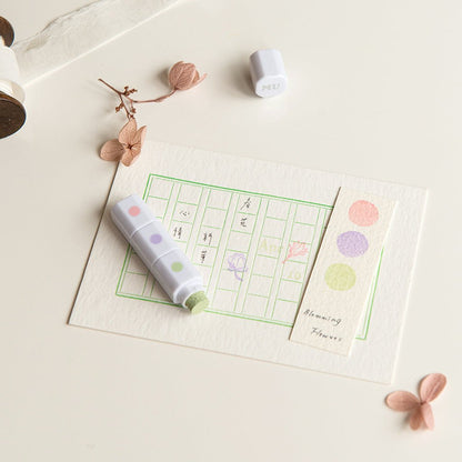 MU Lifestyle Inky Pen | Encreur Compact à Trois Couleurs pour Tampons - MU Lifestyle - 07. Green Purple Rose - millenotes