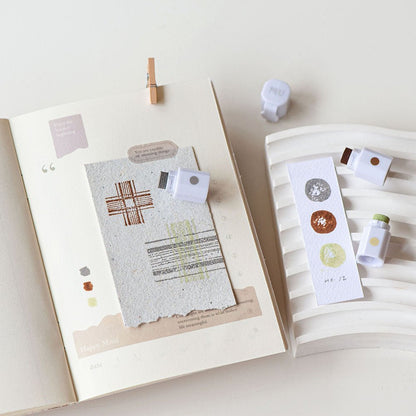 MU Lifestyle Inky Pen | Encreur Compact à Trois Couleurs pour Tampons - MU Lifestyle - 12. Yellow Brown Gray - millenotes