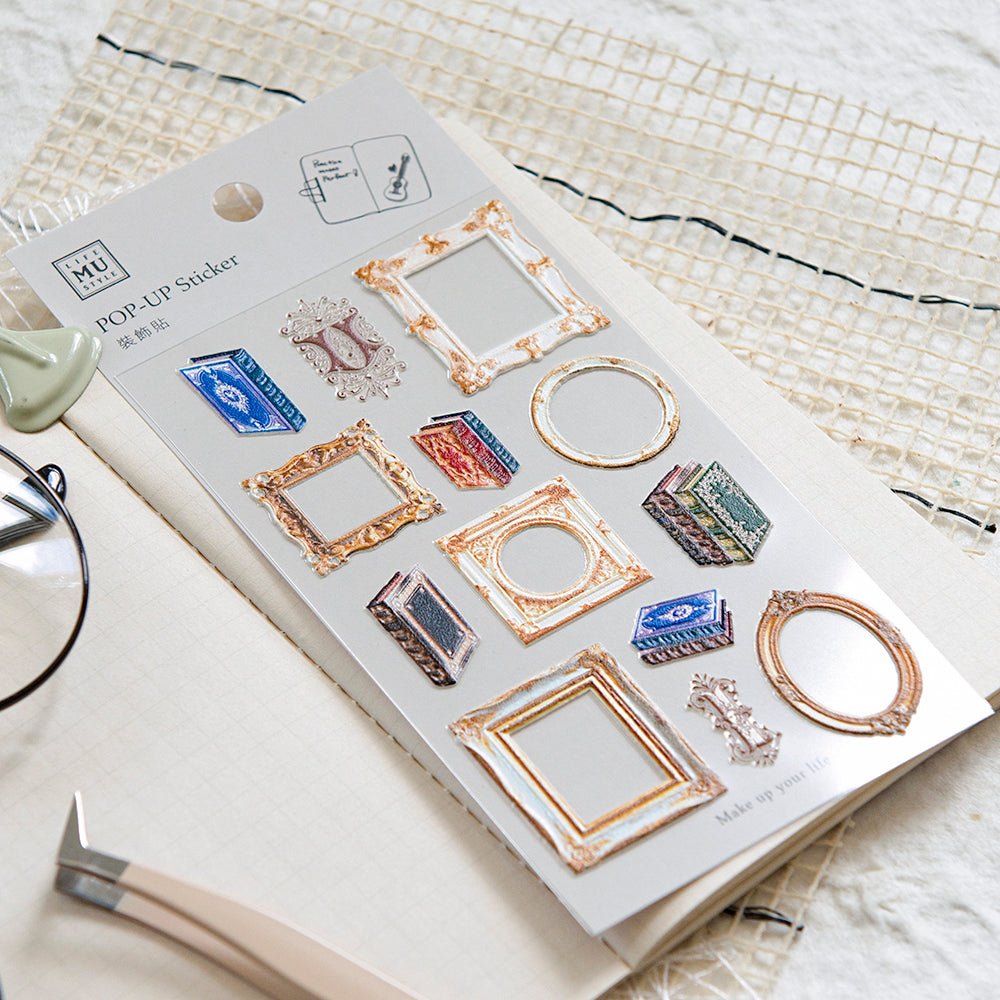 MU Lifestyle Pop - up Stickers 3D | 010 Cadres et livres - MU Lifestyle - millenotes
