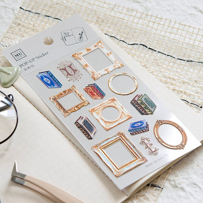 MU Lifestyle Pop - up Stickers 3D | 010 Cadres et livres - MU Lifestyle - millenotes