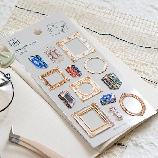 MU Lifestyle Pop - up Stickers 3D | 010 Cadres et livres - MU Lifestyle - millenotes