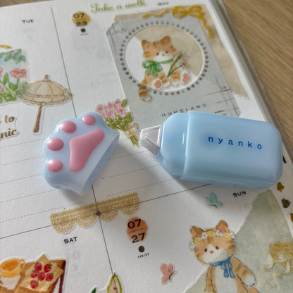 Nyanko Ruban colle | Patte de chat - PLUS - Light blue - millenotes