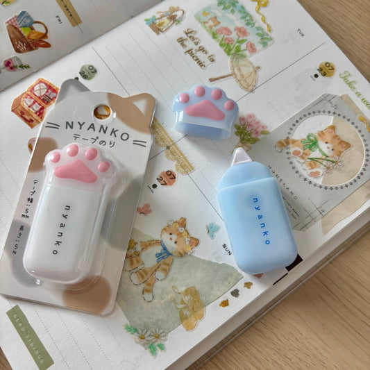 Nyanko Ruban colle | Patte de chat - PLUS - Light blue - millenotes