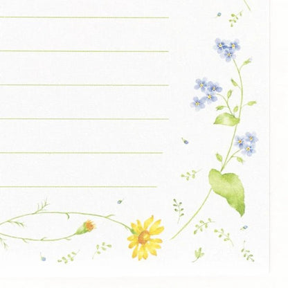 Papier à lettres japonais | Fleurs Sauvages - NB Co Ltd - millenotes