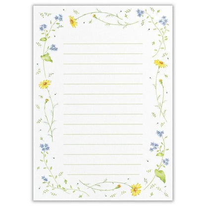 Papier à lettres japonais | Fleurs Sauvages - NB Co Ltd - millenotes