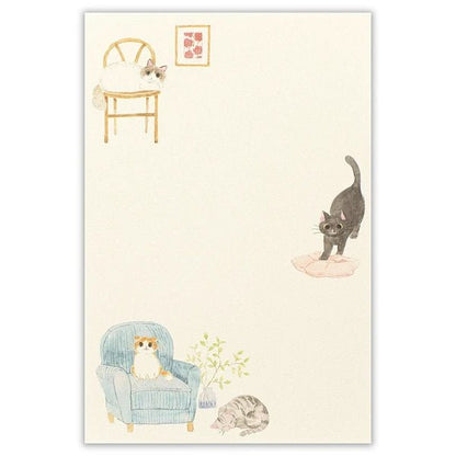 Papier à lettres japonais | Nekorobi | Chats à la Maison - NB Co Ltd - millenotes